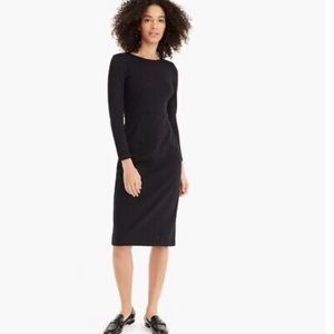 J. Crew Black Long Sleeve Cotton Sheath Dress Size 2